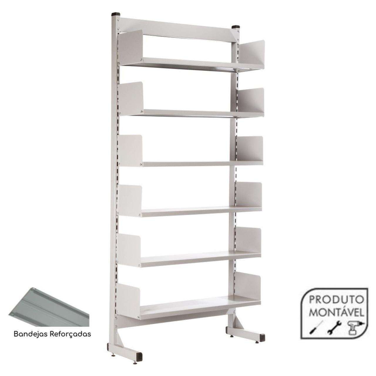 Estante Biblioteca de PAREDE com 06 Bandejas - 1,98x0,92x0,30m - NOBRE - 11108