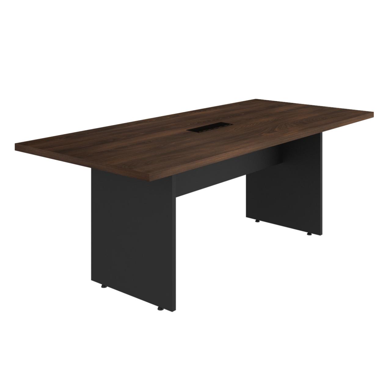 Mesa de Reunião Retangular 2,00x0,90m - C/ Caixa de Tomadas MARSALA / PRETO - 51015