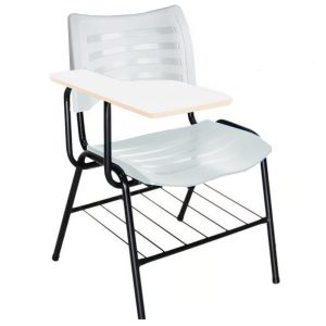 Cadeira Universitária Plástica Prancheta MDF - COR BRANCO - 34030